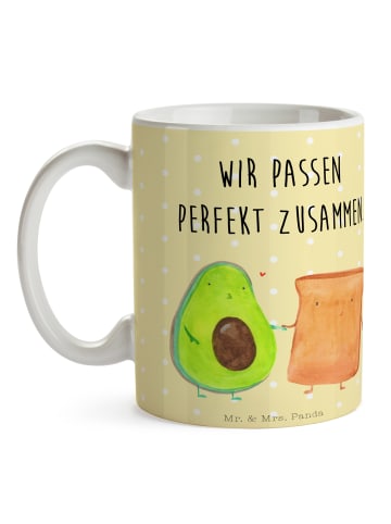 Mr. & Mrs. Panda Tasse mit Spruch Avocado Toast mit Spruch in Gelb Pastell