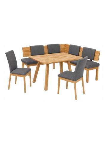58 aufm Kessel ECKBANKGRUPPE Modern Danny 4 für 7 Personen Massivholz Wildeiche/Grau