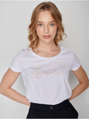 GreenBomb T-Shirt Nature Contours in Weiß