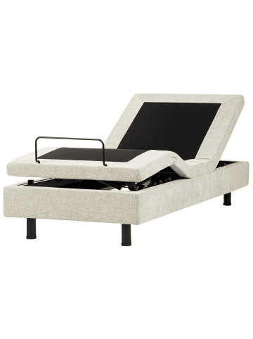 Beliani 2-tlg Einzelbett CASTELLAN in Beige/Schwarz