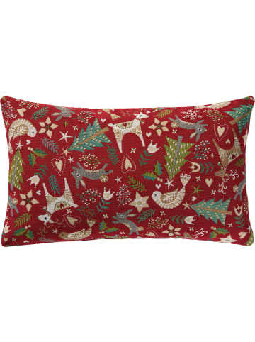 Erwin Müller Jacquard, Baumwollmischung, Gewebt, Gobelin Kissenhülle in rot