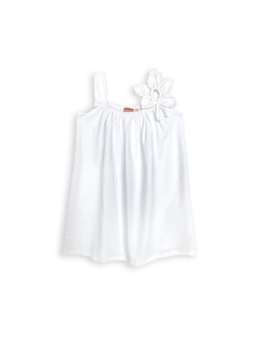 Denokids Trägerkleid 3D Flower in weiss