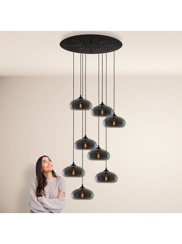 s.LUCE s.luce Cruet XL Pendelleuchte 8-flammig Glas Galerieleuchte in Rauch