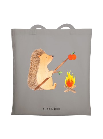 Mr. & Mrs. Panda Tote Bag Igel Grillen ohne Spruch in Light Grey