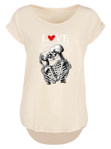 F4NT4STIC Long Cut T-Shirt Love is all you need in Whitesand