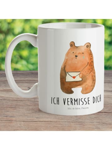 Mr. & Mrs. Panda Kindertasse Bär Vermissen mit Spruch in Weiß