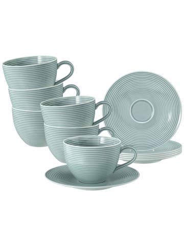 Seltmann Weiden 6er Set Teetassen mit Untertassen Beat Color Glaze 140 ml in Arktisblau