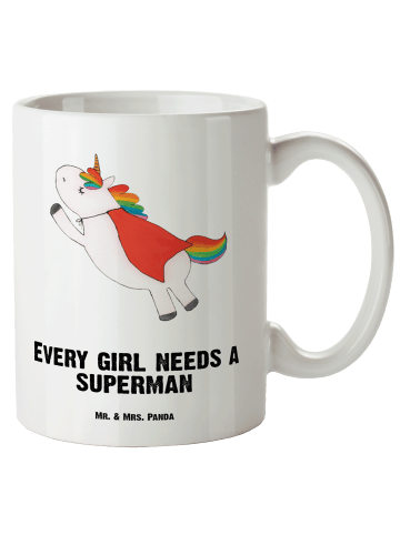 Mr. & Mrs. Panda Pott Einhorn Super mit Spruch in Weiß