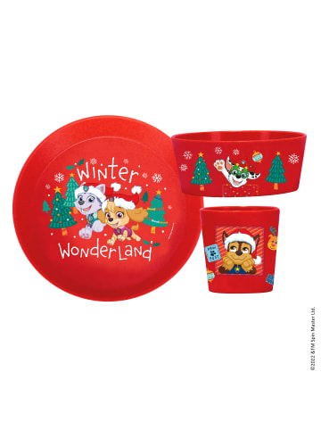 koziol CONNECT PAW PATROL WINTER WONDERLAND - Kleiner Teller + Schale + Becher in organ