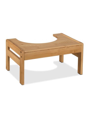 relaxdays Toilettenhocker in Natur - (B)42 x (H)21 x (T)30 cm