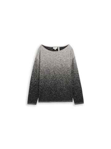 Tom Tailor Pullover in black grey degrade design