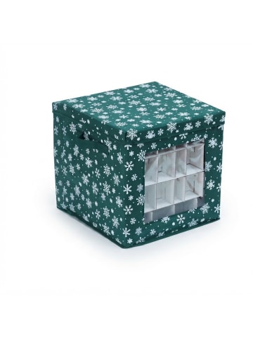 relaxdays 3 x Weihnachtskugel-Aufbewahrungsbox in Grün - (B)33 x (H)33 x (T)33 cm