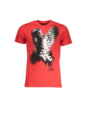 cavalli CLASS Rotes Baumwoll-T-Shirt