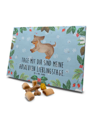 Mr. & Mrs. Panda Hunde Adventskalender Hund Dackel mit Spruch in Eisblau
