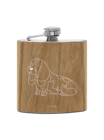 Mr. & Mrs. Panda Flachmann Hund Basset Hound ohne Spruch in Braun