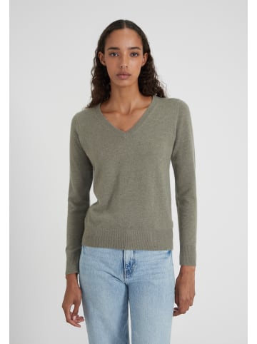 Style Republic Kaschmirpullover V-Neck in olive melange