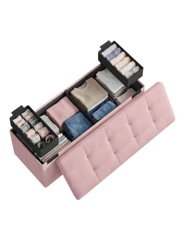 SONGMICS Sitzbank Minota in Rosa - (B)110 x (H)38 x (T)38 cm