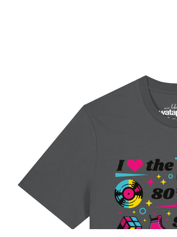wat? Apparel T-Shirt 80s Love in Grau