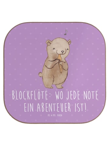 Mr. & Mrs. Panda gläseruntersetzer Abenteuer Blockflöte mit Spruch in Lavendeltraum