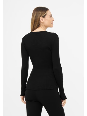 TOOCHE Langarmshirt "Dark Orchid" in Schwarz