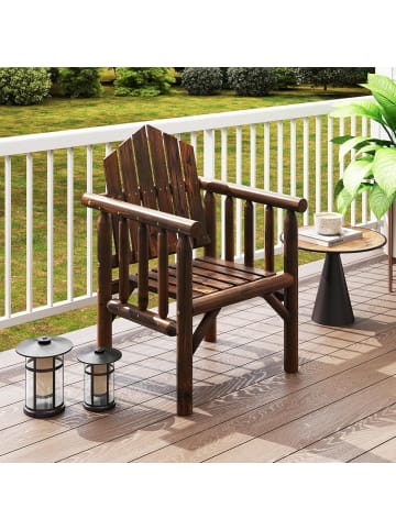 COSTWAY Gartenstuhl Holz in Braun