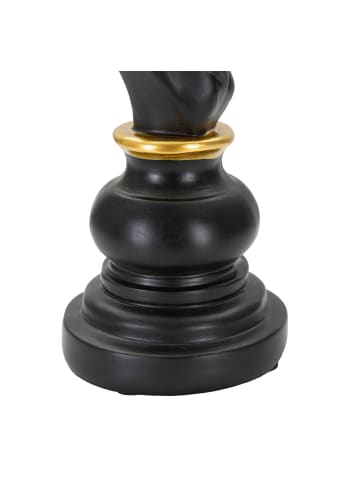 Mauro Ferretti Schachspringer aus schwarzem und goldenem Kunstharz, 14 x 11 x 27 cm