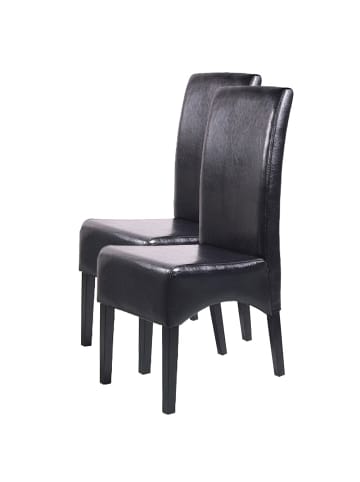 MCW 2er-Set Esszimmerstuhl Crotone, Schwarz, dunkle Beine