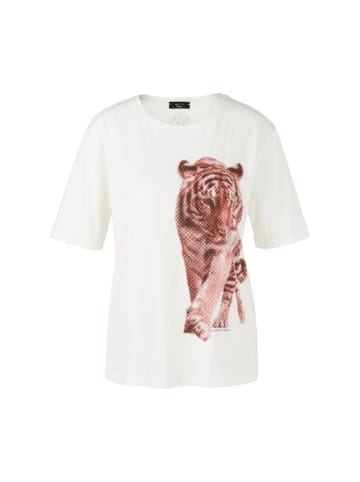 MARC CAIN T-Shirt mit Leo-Motiv Rethink Together in Weiß