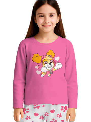 Paw Patrol Paw Patrol Schlafanzug Skye Pyjama Set Langarm Oberteil mit Hose in grau/pink