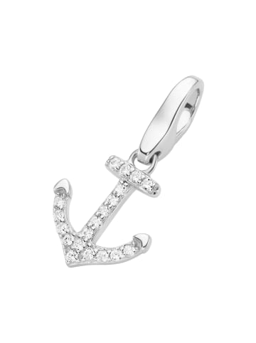 Giorgio Martello Milano Charm Anker Mit Zirkonia in Weiss