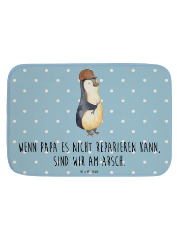 Mr. & Mrs. Panda Badteppich Wenn Papa es nicht reparieren kann, ... in Blau Pastell