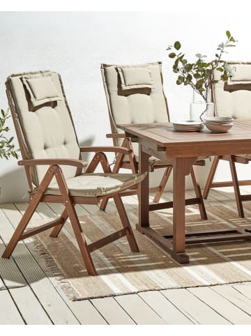 Beliani 6er-Set Gartenstuhl AMANTEA in Braun/Beige