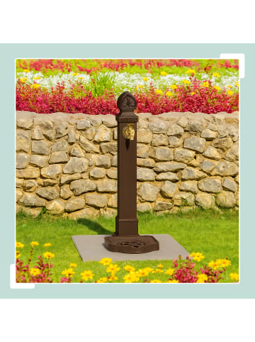 relaxdays Standbrunnen in Braun - (B)29 x (H)77 x (T)33,5 cm