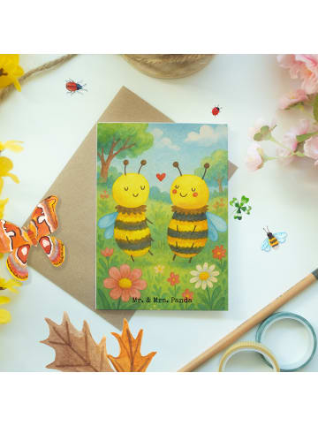 Mr. & Mrs. Panda babykarte Biene Verliebt Design ohne Spruch in Weiß