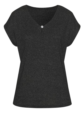 LASCANA Kurzarmshirt in schwarz