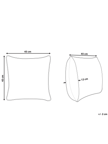 Beliani Dekokissen FANATE in Grau/Weiß - (W) 45 x (H) 12 x (L) 45 cm