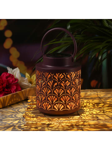 MARELIDA LED Solar Laterne in lila - H: 19cm