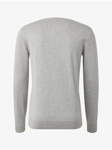 Tom Tailor Tom Tailor Pullover Strickpullover Basic Crew-Neck Melange in hellgrau