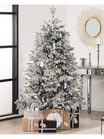 Beliani 2-tlg Weihnachtsbaum FORAKER in Weiß/Grün