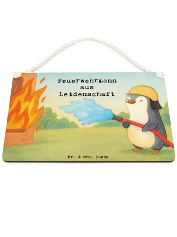 Mr. & Mrs. Panda Deko Schild Feuerwehrmann Leidenschaft Design m... in Weiß