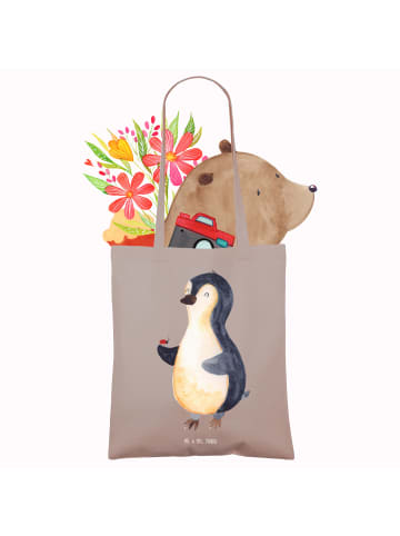 Mr. & Mrs. Panda Strandtasche Pinguin Marienkäfer ohne Spruch in Braun Pastell