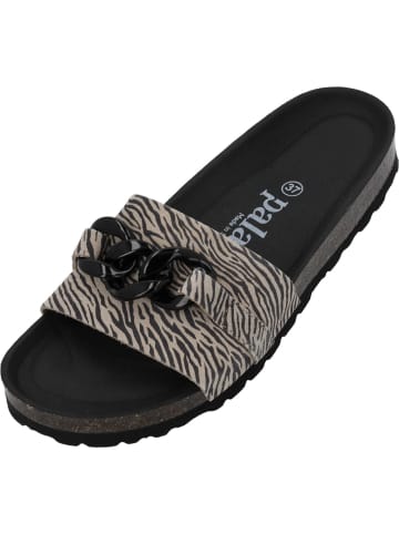 palado Pantoletten in piedra beige zebra