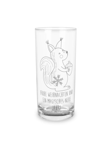 Mr. & Mrs. Panda Wasserglas Eichhörnchen Weihnachten mit Spruch in Transparent