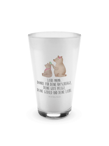 Mr. & Mrs. Panda Blümchentailglas Bär Kind mit Spruch in Transparent