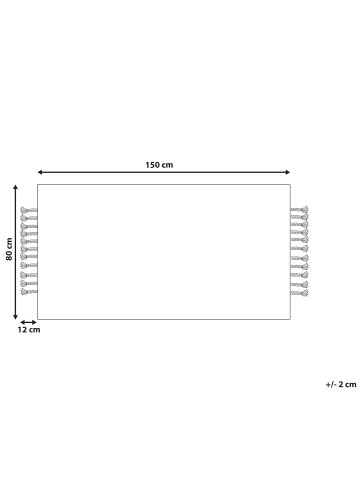 Beliani Geflochtener Teppich YELMEZ in Beige - (W) 80 x (H) 1.5 x (L) 150 cm
