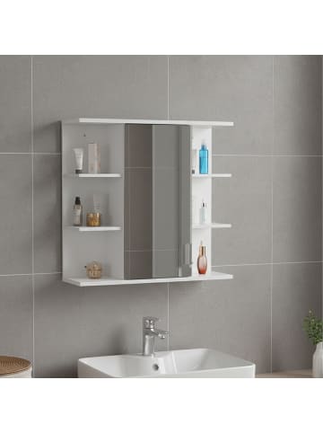 relaxdays Spiegelschrank in Weiß - (B)62 x (H)64 x (T)21 cm