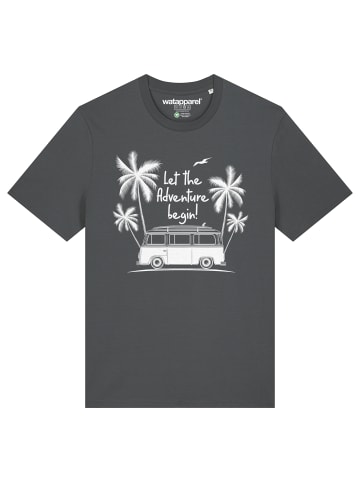 wat? Apparel T-Shirt Let the adventure begin in Grau