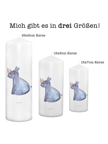 Mr. & Mrs. Panda Kerze Einhorn Nashorn ohne Spruch in Weiß