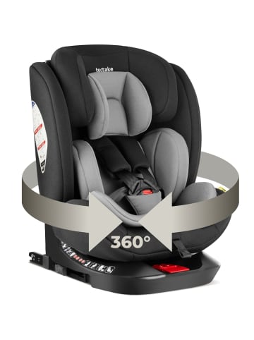 tectake Kindersitz drehbar i-Size ISOFIX Seitenaufprallschutz Reboarder