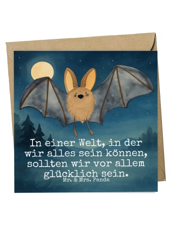 Mr. & Mrs. Panda Deluxe Karte Fledermaus Flügel Design mit Spruch in Weiß